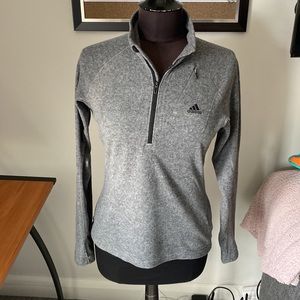 Adidas Outdoor Light Gray Fleece Quarter Zip Top